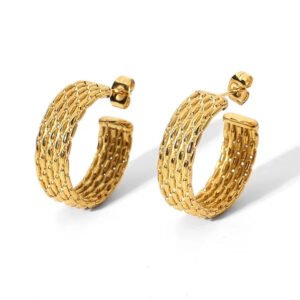 Weave Audrey Hoops — Stainless Steel Hoops