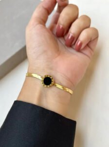 BV Black Adjustable Stainless Steel Bracelet — jewellery from Glossy.pk, Pakistan