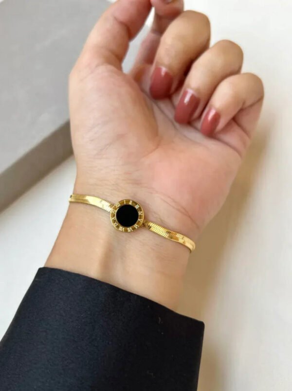 BV Black Adjustable Stainless Steel Bracelet — jewellery from Glossy.pk, Pakistan