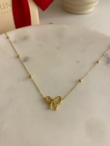Bow Ribbon Pendant Necklace — Stainless Steel — jewellery from Glossy.pk, Pakistan