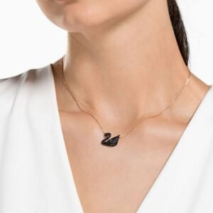 Swan Necklace — Pure Stainless Steel (Black or White)