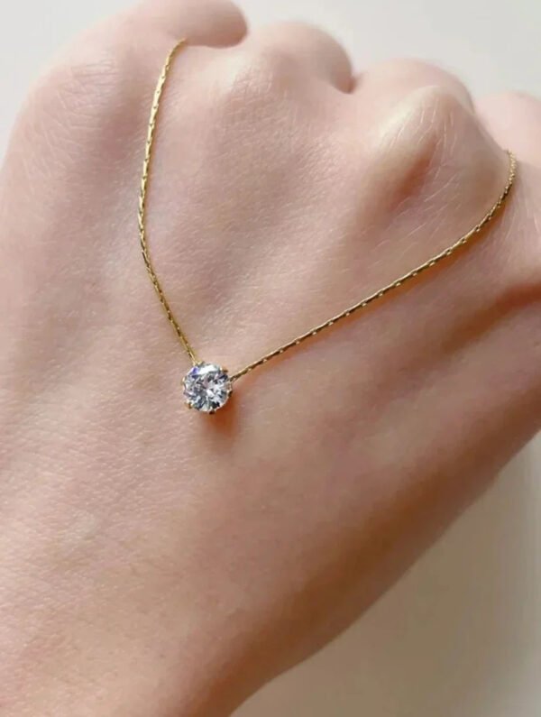 Single Stone Stainless Steel Necklace product photo 2 | Glossy.pk Pakistan