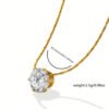 Single Stone Stainless Steel Necklace product photo 3 | Glossy.pk Pakistan