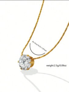 Single Stone Stainless Steel Necklace product photo 3 | Glossy.pk Pakistan