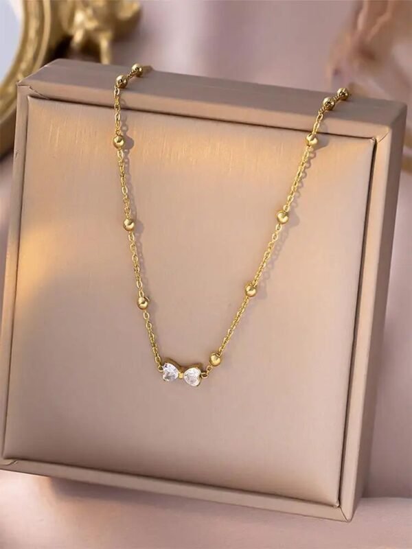 Bow zarkoon necklace anti-tarnish jewellery from Glossy.pk, Lahore