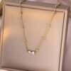 Bow pendant necklace (stainless steel) product photo 3 | Glossy.pk Pakistan