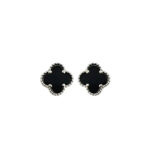 Black Clover Earrings- silver