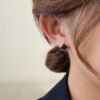 Black Clover Earrings — Silver product photo 2 | Glossy.pk Pakistan
