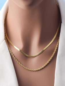 Milas Twisted & Snake Chain Necklace Combo — jewellery from Glossy.pk, Pakistan