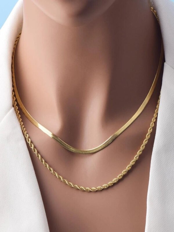 Milas Twisted & Snake Chain Necklace Combo — jewellery from Glossy.pk, Pakistan