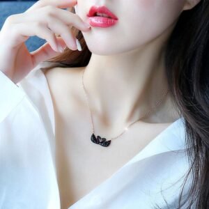Double Swan White Necklace — Black & White Options