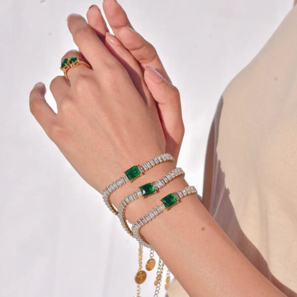 Emerald Tanis Bracelet (Green) product photo 2 | Glossy.pk Pakistan