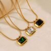 Diamond Stone Neckless anti-tarnish jewellery from Glossy.pk, Lahore
