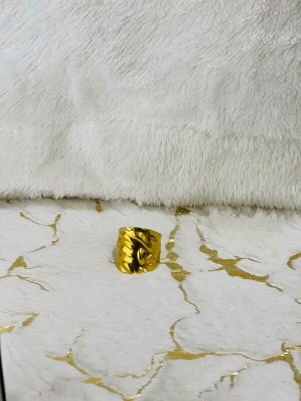Adjustable Rough & Chunky Ring — Gold Finish product photo 2 | Glossy.pk Pakistan
