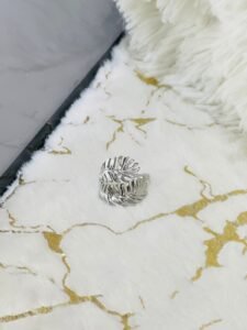 Adjustable Multi Leaf Chunky Ring — Silver — jewellery from Glossy.pk, Pakistan
