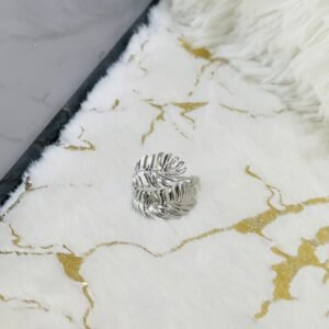 Adjustable Multi Leaf Chunky Ring — Silver