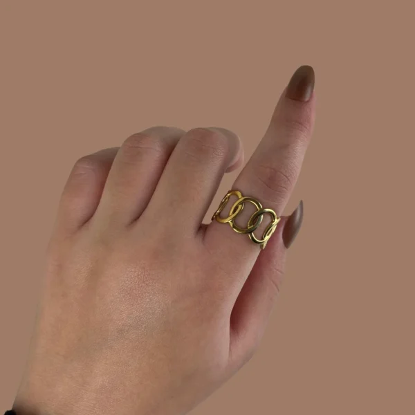 Adjustable Multi‑Layered Ring — Gold Plated — jewellery from Glossy.pk, Pakistan