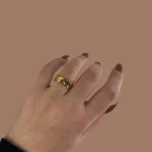 Adjustable Heart Ring - Gold