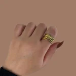 Adjustable Multi Layered Ring- Gold - Image 4