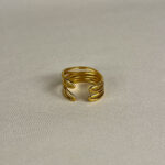 Adjustable Multi Layered Ring- Gold