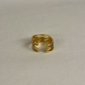Adjustable Multi Layered Ring - Gold