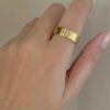 Gold-Plated Stainless Steel Ring with Stone product photo 3 | Glossy.pk Pakistan