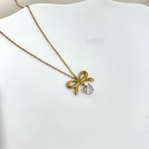 Bow Necklace in Green or White product photo 2 | Glossy.pk Pakistan