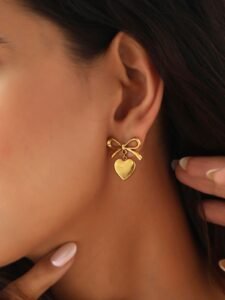 Heart Bow Bracelet (Stainless Steel) — jewellery from Glossy.pk, Pakistan