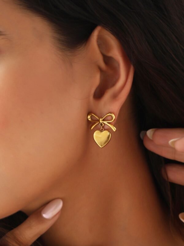 Heart Bow Bracelet (Stainless Steel) — jewellery from Glossy.pk, Pakistan