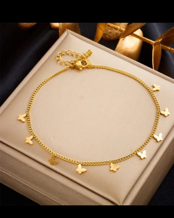 Butterfly Anklet Stainless Steel — Waterproof product photo 3 | Glossy.pk Pakistan