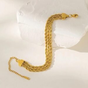 3-Layer Tennis-Style Bracelet — Stainless Steel