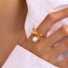 Bow-style ring (stainless steel) product photo 2 | Glossy.pk Pakistan