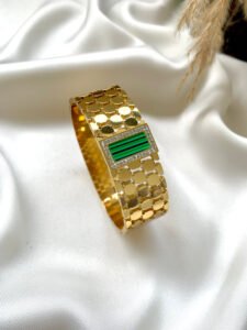 Chunky Wide Handcuff Bracelet (Green, Black, White) product photo 3 | Glossy.pk Pakistan