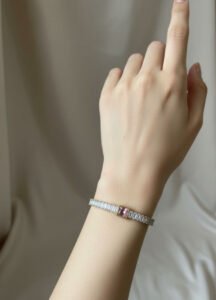 Emerald Tanis Bracelet — White product photo 2 | Glossy.pk Pakistan