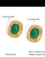 Green stone earring - Image 2