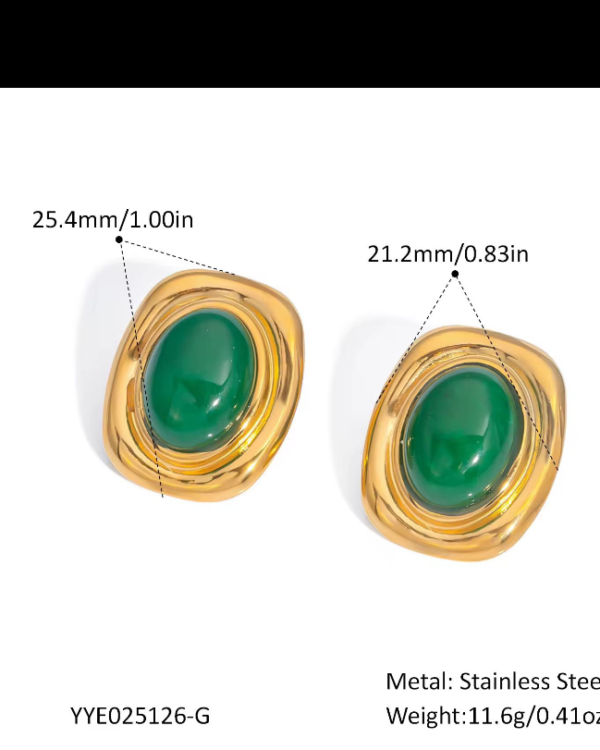 Green Stone Earring product photo 2 | Glossy.pk Pakistan