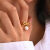 Bow-style ring (stainless steel) — jewellery from Glossy.pk, Pakistan