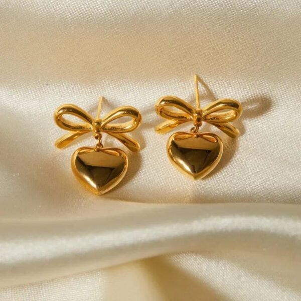 Heart Bow Bracelet (Stainless Steel) product photo 3 | Glossy.pk Pakistan