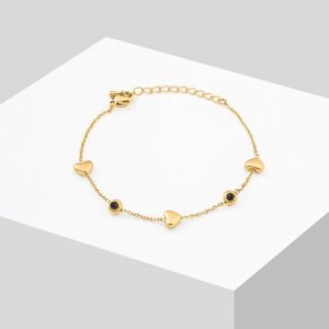 Heart Sparkle Bracelet — Black & White product photo 4 | Glossy.pk Pakistan