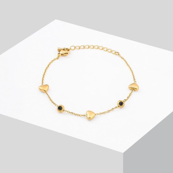 Heart Sparkle Bracelet — Black & White product photo 4 | Glossy.pk Pakistan