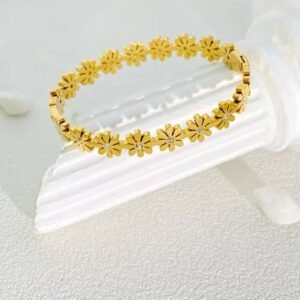Flower Bangle Stainless Steel