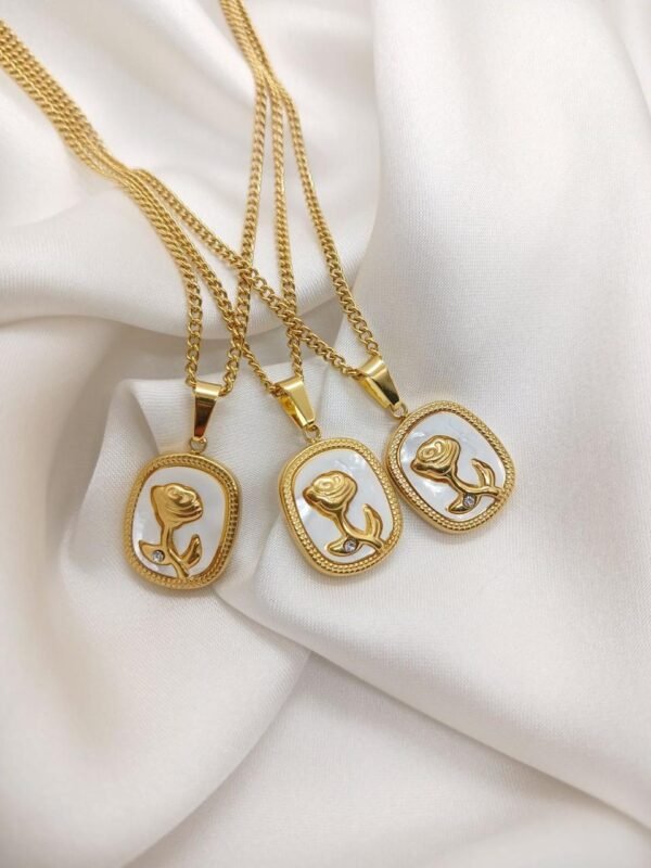 Flower Necklace — Tarnish-Free Stainless Steel product photo 2 | Glossy.pk Pakistan