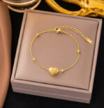 Heart combo Bracelet necklace and studs