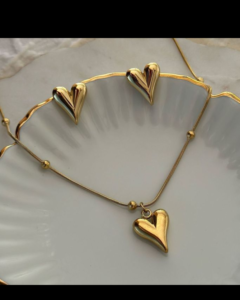 3D Heart Necklace with Studs product photo 4 | Glossy.pk Pakistan