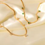 Snake chain  stone necklace - Image 3