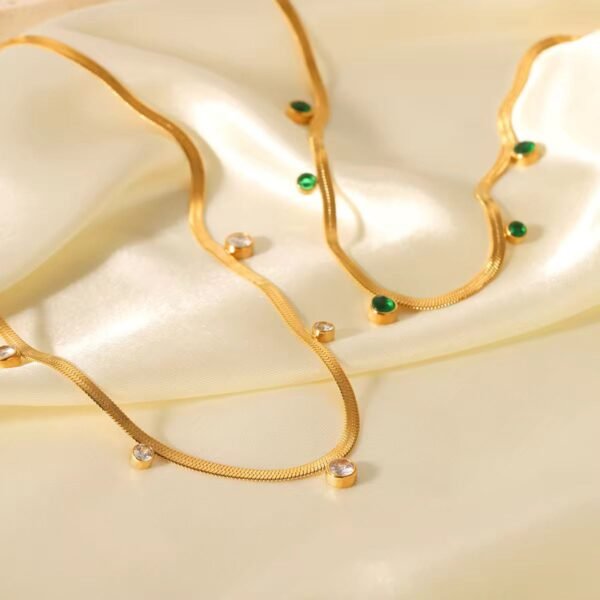 Snake chain stone necklace product photo 3 | Glossy.pk Pakistan