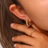 Waterproof Stainless Steel Trending Earrings product photo 2 | Glossy.pk Pakistan