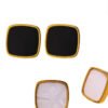 Square Black and White Stud Earrings product photo 3 | Glossy.pk Pakistan