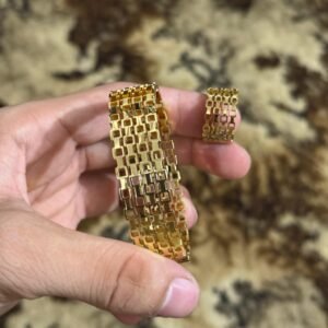 Stainless Steel Handcuff Bracelet & Ring Set