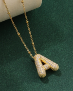 Stylish stone letter necklace